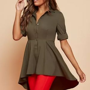 NY & Company Peplum Tunic Shirt